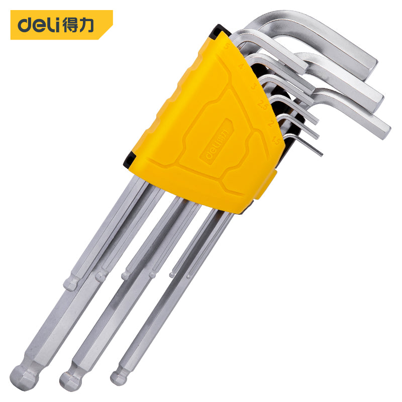 Deli得力工具 加長波頭六角匙 9件套裝