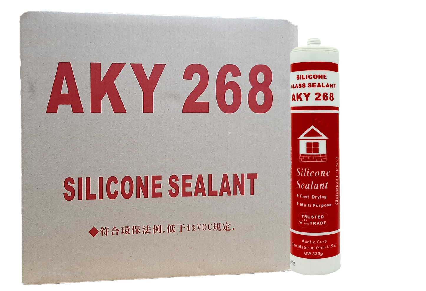 AKY268 玻璃膠 (原箱裝:25支)(330gX25)